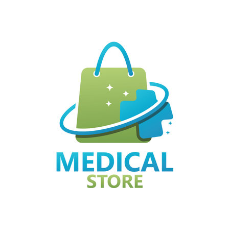 Medical store logo template designのイラスト素材
