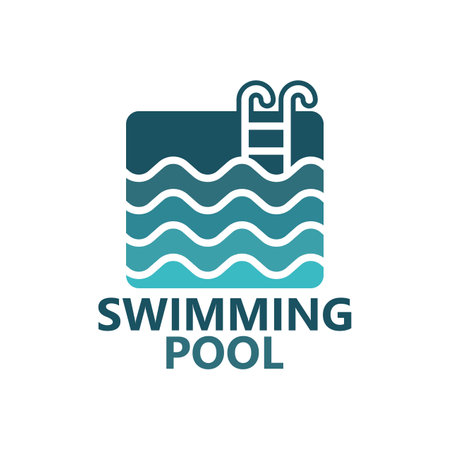 Swimming pool logo template designのイラスト素材