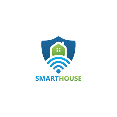 Smart house logo template designのイラスト素材