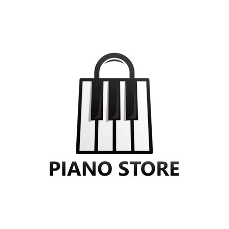 Piano store logo template designのイラスト素材