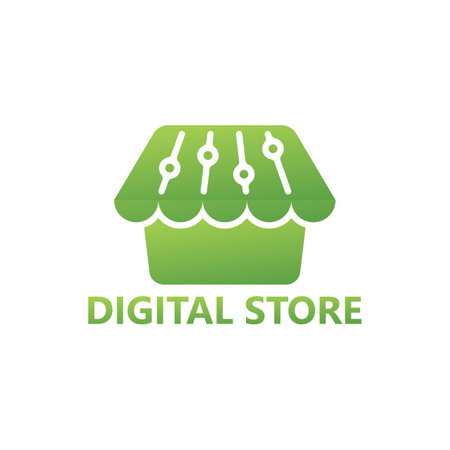 Digital store logo template designのイラスト素材