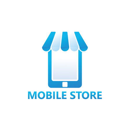 Mobile store logo template designのイラスト素材