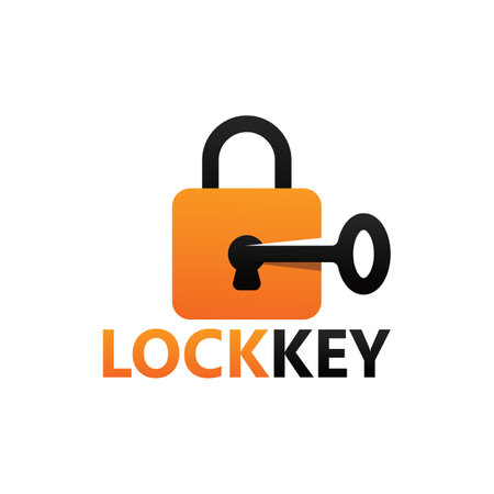 Lock open key logo template designのイラスト素材
