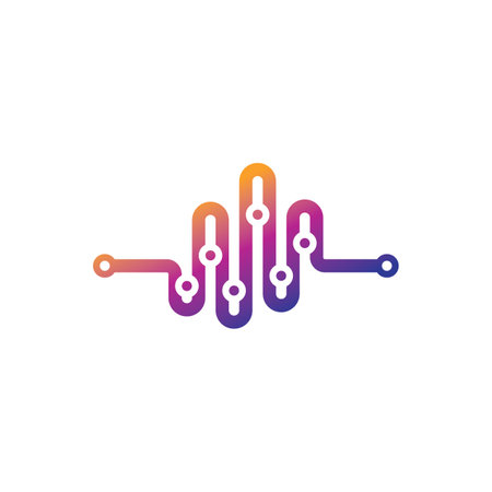 Digital pulse logo template designのイラスト素材