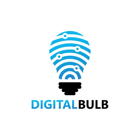 Digital bulb idea logo template designのイラスト素材