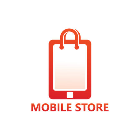 Mobile store logo template designのイラスト素材