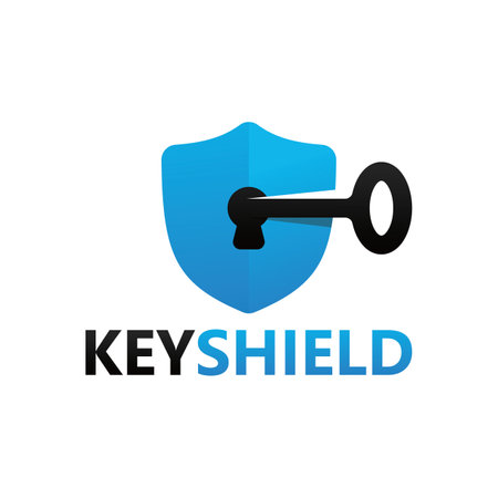 Open key shield logo template designのイラスト素材