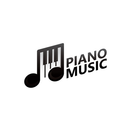 Piano music logo template designのイラスト素材