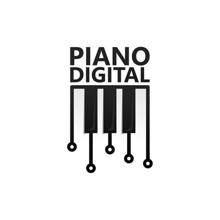 Piano digital logo template designのイラスト素材