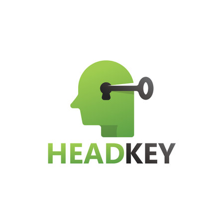 Open head mind key logo template designのイラスト素材