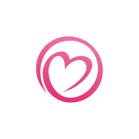 Circle love logo template designのイラスト素材