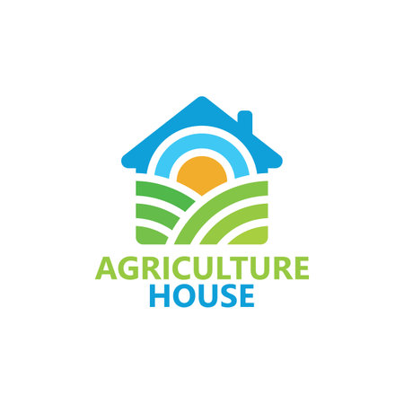 Agriculture house logo template designのイラスト素材