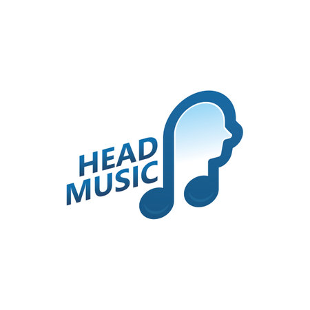 Head music logo template designのイラスト素材