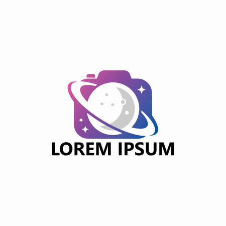 Planet camera logo template design vector illustrationのイラスト素材