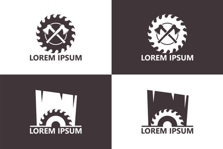 Set of wood saw, carpenter logo template design vectorのイラスト素材