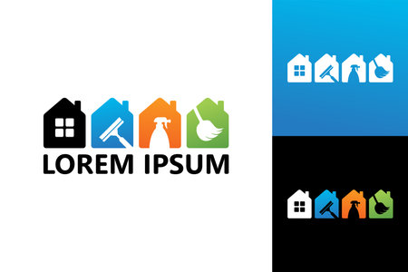 House cleaning service logo template design vectorのイラスト素材