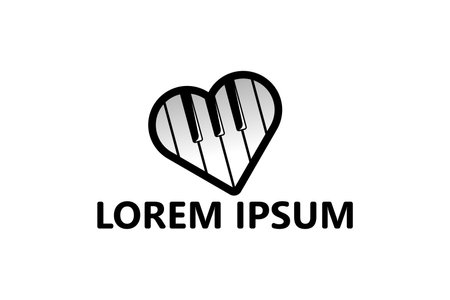 Love piano logo template design vectorのイラスト素材