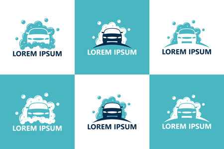 Set of car wash logo template design vectorのイラスト素材