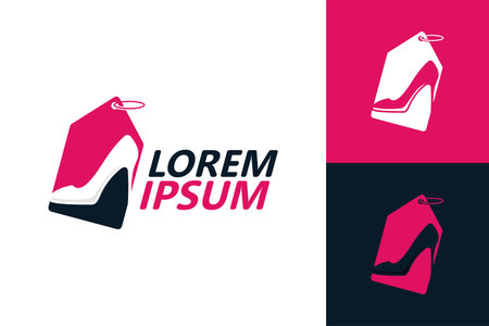Woman shoe store logo template design vectorのイラスト素材