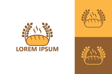 Wheat bread logo template design vectorのイラスト素材