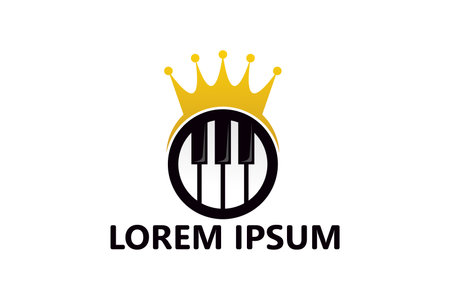 Piano king logo template design vectorのイラスト素材