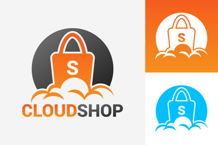 Cloud Shopping Logo Template Design Vector, Emblem, Design Concept, Creative Symbol, Iconのイラスト素材