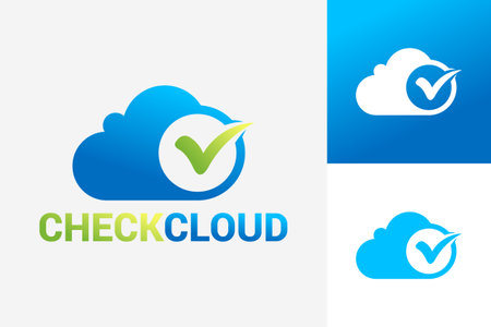 Check Cloud Logo Template Design Vector, Emblem, Design Concept, Creative Symbol, Iconのイラスト素材