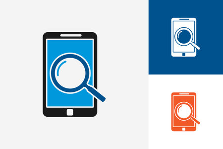 Search Phone Logo Template Design Vector, Emblem, Design Concept, Creative Symbol, Iconのイラスト素材