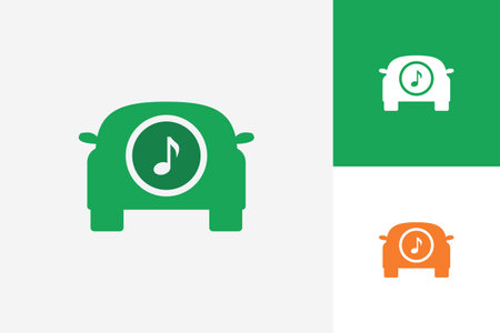Music Car Logo Template Design Vector, Emblem, Design Concept, Creative Symbol, Iconのイラスト素材