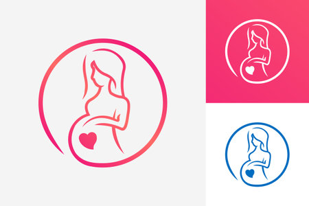 Pregnant Mother Logo Template Design Vector, Emblem, Design Concept, Creative Symbol, Iconのイラスト素材