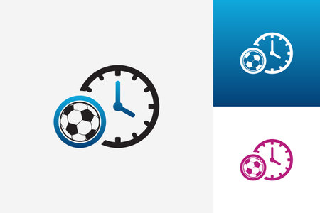 Soccer Time Logo Template Design Vector, Emblem, Design Concept, Creative Symbol, Iconのイラスト素材