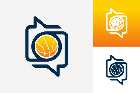 Chat Basketball Logo Template Design Vector, Emblem, Design Concept, Creative Symbol, Iconのイラスト素材