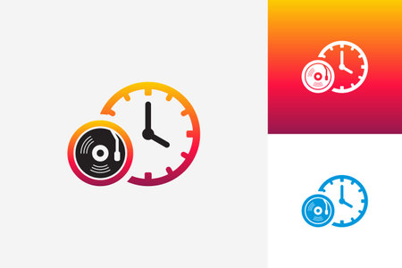 Music Time Logo Template Design Vector, Emblem, Design Concept, Creative Symbol, Iconのイラスト素材