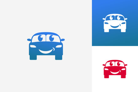 Happy Car Logo Template Design Vector, Emblem, Design Concept, Creative Symbol, Iconのイラスト素材