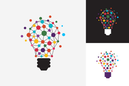 Colorful Technology Bulb Light Logo Template Design Vector, Emblem, Design Concept, Creative Symbol, Iconのイラスト素材