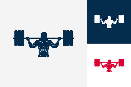Weightlifting Logo Template Design Vector, Emblem, Design Concept, Creative Symbol, Iconのイラスト素材