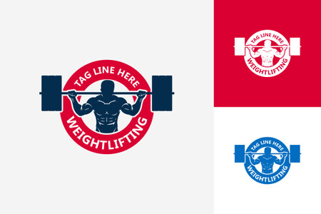 Weightlifting Logo Template Design Vector, Emblem, Design Concept, Creative Symbol, Iconのイラスト素材