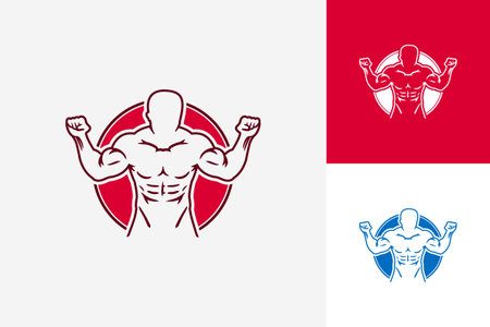 Body Building Logo Template Design Vector, Emblem, Design Concept, Creative Symbol, Iconのイラスト素材