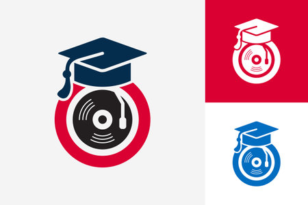 Music Study Logo Template Design Vector, Emblem, Design Concept, Creative Symbol, Iconのイラスト素材