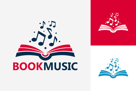 Modern Book Music Logo Template Design Vector, Emblem, Design Concept, Creative Symbol, Iconのイラスト素材