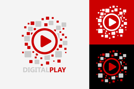 Pixel Digital Play Logo Template Design Vector, Emblem, Design Concept, Creative Symbol, Iconのイラスト素材