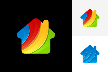 Colorful Home Logo Template Design Vector, Emblem, Design Concept, Creative Symbol, Iconのイラスト素材