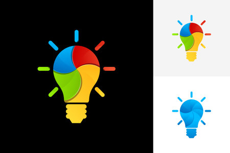 Colorful Idea Bulb Lamp Logo Template Design Vector, Emblem, Design Concept, Creative Symbol, Iconのイラスト素材