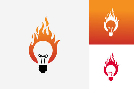Hot Idea Bulb Lamp Logo Template Design Vector, Emblem, Design Concept, Creative Symbol, Iconのイラスト素材