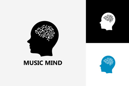 Music Mind Logo Template Design Vector, Emblem, Design Concept, Creative Symbol, Iconのイラスト素材