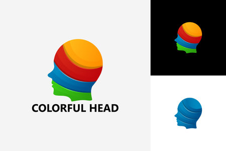 Colorful Head Logo Template Design Vector, Emblem, Design Concept, Creative Symbol, Iconのイラスト素材