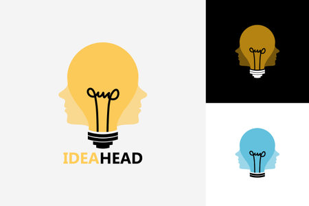 Idea Head Logo Template Design Vector, Emblem, Design Concept, Creative Symbol, Iconのイラスト素材