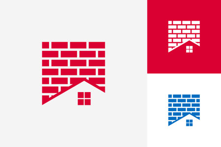 Roof And Brick Logo Template Design Vector, Emblem, Design Concept, Creative Symbol, Iconのイラスト素材