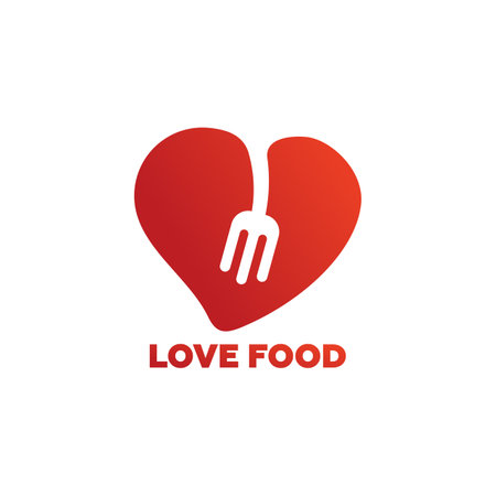 Love Food Logo Template Design Vector, Emblem, Design Concept, Creative Symbol, Iconのイラスト素材