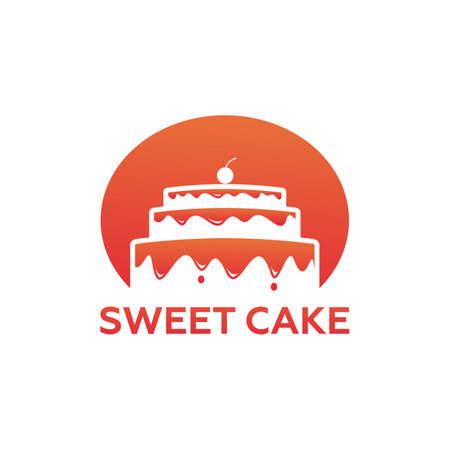 Sweet Cake Logo Template Design Vector, Emblem, Design Concept, Creative Symbol, Iconのイラスト素材
